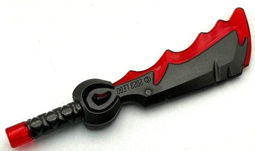 Lego New Pearl Dark Gray Minifigure Weapon Sword w/ Molded Trans-Red Pommel Part