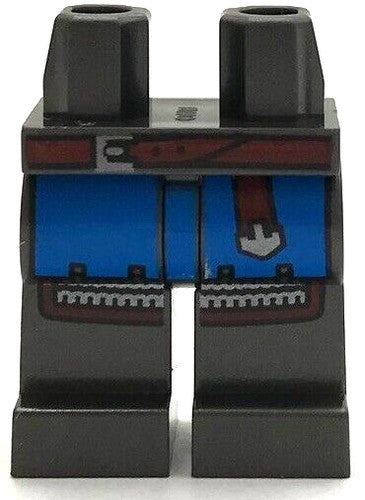 Lego New Minifigure Pearl Dark Gray Pants Legs w/ Blue Surcoat Black Falcon