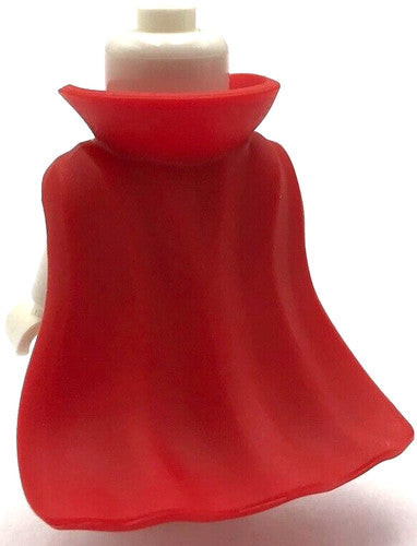 Lego New Red Minifigure Cape Rubber Billowing w/ High Rounded Collar Part
