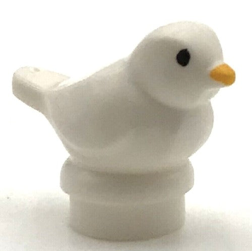 Lego New White Bird Small with Black Eyes and Bright Light Orange Beak Animal