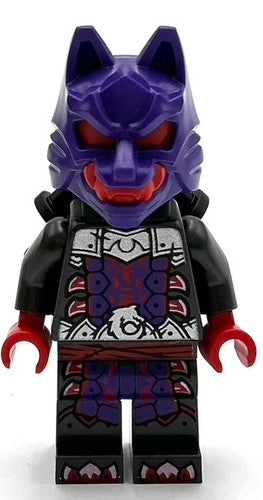 Lego New Wolf Mask Warrior Dark Purple and Red Mask