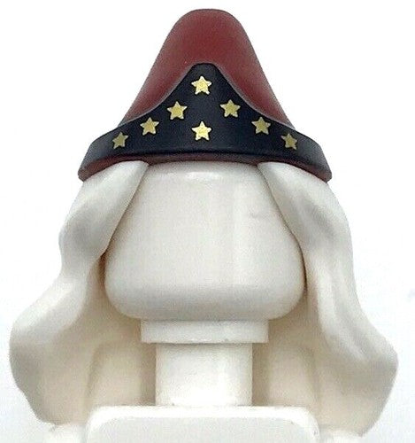 Lego New White Minifigure Hair Combo Hat with Hair Long and Wavy Piece