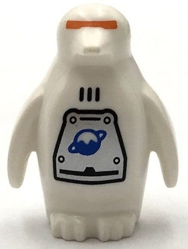 Lego New White Penguin w/ Flippers Stud on Back with Orange Visor Part