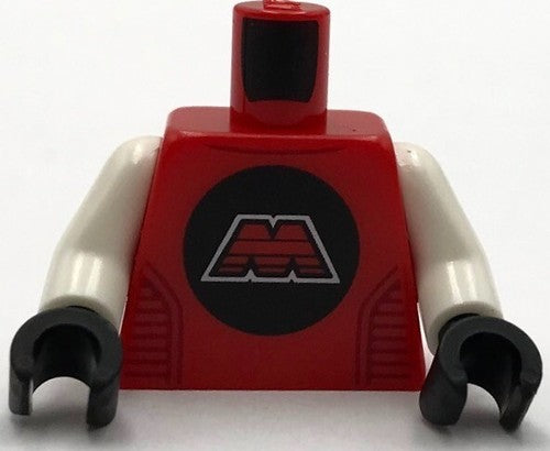 Lego New Minifig Red Torso Space M:Tron Logo Capital Letter M White Border  Part
